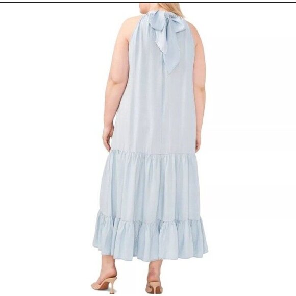 Nwt VINCE CAMUTO Women’s Sleeveless Tiered Maxi Dress Size XL Arctic Surf - Picture 5 of 8